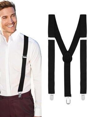 Black Suspenders for Men's Suspenders for Jeans Tuxedo Suit Pants